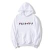 Sudadera con capucha de manga larga estampada con letras de amigo, de terciopelo nuevo, para mujer, jersey casual para mujer