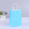 Pronta Entrega Sacola de Papel Kraft Colorida Lisa para Joias Comida Embalagem para Levar Sacola de Compras Quadrada de Fundo Sacola de Presente ins