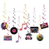 Nueva Decoración de Fiesta de Cumpleaños Disco Nota Espiral Retro Disco Tema Decoración de Cumpleaños Arreglo Espiral