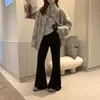 Estilo coreano! Calças casuais boca de sino super confortáveis, macias e com ótimo caimento para mulheres, Outono 2026