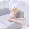 Medias Transparentes con Punta de Encaje, Medias Sexys Finas y Transpirables de Encaje hasta el Muslo, Medias Blancas de Seda Pura Deseo por Encima de la Rodilla