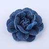 5,50cm flor de tecido fábrica simulação flor falsa rosa jeans cor escura clara roupa flor de tecido decorativa