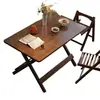 Mesa de comedor plegable de madera maciza, rectangular, para apartamentos pequeños, mesa y sillas de comedor para uso doméstico, modelo nuevo 2025, adecuada para viviendas de alquiler