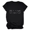 Taza, Gato, Libro, Comercio Transfronterizo, Amazon Wholesale, Corte Holgado, Versátil, Cómodo, Casual, Tallas Grandes, Manga Corta a la Moda