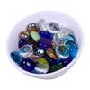 Cuentas Planas de Vidrio Tesoro para Niños Excavación Cuentas de Vidrio Fondo Plano Vidrio Artístico Hecho a Mano Piedra Pesca Pecera Decorativa Vidrio de Colores
