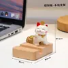Gato de la Fortuna de Buena Suerte Soporte para Teléfono Móvil Estación de Trabajo Soporte para Tableta Souvenirs de Fiesta Anual Suministros Culturales para Oficina Adornos Culturales y Creativos
