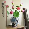 Flor de Loto Artificial Tacto Humano Flor de Nenúfar Arreglo Floral Estanque Flores Artificiales Sala de Estar Ofrenda a Buda Accesorios Decoración de Jarrón Adorno Vaina de Semilla de Loto
