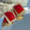 Pendientes Prismaticos Negros Vintage para Mujer Elegantes de Alta Gama Hebilla de Oreja Elegante Pendientes de Cristal Nueva Moda Lujo Ligero Pendientes Estilo Hong Kong