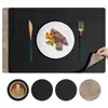 Manteles Individuales de Cuero Estilo Ins Nórdico, Manteles de Mesa Resistentes al Calor, Manteles Aislantes para Mesa de Comedor, Posavasos para Tazones, Manteles de Platos de Comedor de Alta Gama, Posavasos para Tazas de Té