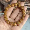 Pulsera de 108 cuentas de madera de durazno natural, de una o varias vueltas, accesorio cultural de sándalo, rosario para mujer, pulsera de cuentas budistas, disponible para envío directo desde la fábrica