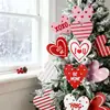 Decorações de Dia dos Namorados Transfronteiriças com Coração Grande Vermelho e Rosa em Placa de PP, Decorações Personalizadas de Dia dos Namorados para Pendurar na Árvore de Natal
