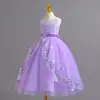 Vestido de Boda para Niña Vestido de Princesa Falda de Lentejuelas Vestido de Performance Fiesta Encaje Tridimensional Vestido Largo Vestido de Dama de Flor Boda