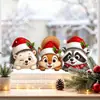 Decorações de Natal, adesivos eletrostáticos para vidro, animais fofos celebrando o Natal, adesivos de janela de árvore de Natal, criando uma atmosfera festiva de Natal, decorações de janela, presentes