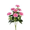 10 Cabeças de Margaridas Gerbera Artificiais, Atacado de Fábrica, Atacado de Exportação, Decoração Doméstica de Luxo Leve, Flores Artificiais Quentes de Venda Transfronteiriça
