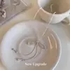 El Fabricante Ahora Vende Collares de Lazo Plateado Deslizables para Mujer, Accesorios Largos Sencillos, Cadena para Clavícula de Moda Estilo Coreano