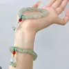 Pulsera de Jade Aventurina Natural, Pulsera de Jade Flor Trompeta de Aventurina Color Agua Clara, Joyería al por Mayor de Pulsera de Cuentas Redondas para Hombres y Mujeres