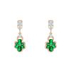 Xuping Moda Aleación de Cobre Chapado en Oro de 18 Quilates Serie de Piedras Gemas de Circonita Cúbica Sintética Pendientes de Lujo Ligero Esmeralda