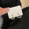 Pendientes colgantes de estrella y luna de diamante brillante para mujer, estilo Ins personalizado, diseño de nicho de lujo accesible, unos pendientes de doble uso