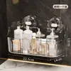 Prateleira de ventosa cozinha banheiro vaso sanitário sem furos montada na parede artefato de armazenamento caixa de armazenamento para lavatório