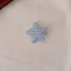 Pinza de cocodrilo de estrella de esponja a cuadros, pinza para el flequillo lateral linda y dulce, accesorio para el cabello versátil