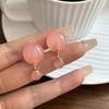 Brincos novos de atmosfera estilo coreano com sensação de início da primavera, frente e verso, brincos de contas de bola de gelatina doce de gelo dupla face