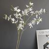 Flor artificial pequeña de 3 horquillas orquídea mariposa orquídea de cuatro estaciones orquídea Dendrobium orquídea cymbidium pequeña modelo de hogar nórdico habitación de modelo decoración de boda