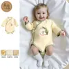 Macacão de Bebê Estilo Primavera e Outono Algodão Macio Classe A Sem Costura Manga Longa Roupa para Recém-Nascidos Meninos e Meninas Roupa para Engatinhar