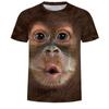 Direto da fábrica quente moda macaco gorila camiseta masculina impressão digital 3D top de manga curta