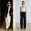 Yuran 26 Primavera/Verano Nuevos Jeans de Algodón Orgánico de Tiro Alto Holgados de Pierna Ancha hasta el Suelo con Costura Retorcida y Corte Curvo