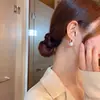 [Galvanoplastia de Ouro Real] Brincos Pequenos de Fragrância Transfronteiriços para Mulheres Verão 2024 Novos Brincos de Prata Esterlina com Pérolas Brincos Elegantes