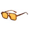 Nuevas Gafas de Sol Cuadradas Transfronterizas Moda Europea y Americana Simple Versátil Doble Varilla Pc Multicolor Gafas de Sol de Moda para Mujer