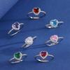 Anel de zircônia diamante amor cor transfronteiriço feminino senso de alta qualidade abertura ajustável em forma de coração anel de diamante completo feminino atacado