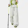 Pantalones Funcionales de Paracaidista para Exteriores con Costuras de Color Contrastante, Tejido Transpirable de Secado Rápido, Pantalones Largos Holgados de Pierna Ancha Estilo Montaña para Hombre