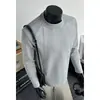 Camiseta de manga larga de punto acanalado estilo americano con retazos para hombre, top casual deportivo de otoño, camiseta básica de moda de cuello redondo holgada