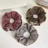 Estilo coreano cuadros encaje patchwork encaje cintura alta grado superior anillo para el pelo de intestino grueso cuerda de amarre vintage cuerda para coleta