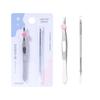 Pinza para cejas Lamela set de aguja para espinillas pinza para cejas de acero inoxidable pinza para cejas aguja para espinillas A0103