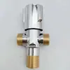 Válvula Triângulo de Comprimento Estendido, Toda em Cobre, Uma Entrada e Duas Saídas, Conector de Rosca Longa, Tripla Via Dupla Saída, Válvula de Água de Alto Fluxo para Água Quente e Fria