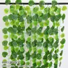 Decoración de hoja de uva de ratán de simulación vid de flor falsa tubo enrollado vid de flor planta verde hoja de techo hoja verde de plástico