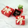 Nueva Caja de Empaque para Joyería con Moño de Letra Inglesa Cubierta Tiandi Collar Aretes Pulsera Caja de Empaque para Regalo de Vacaciones