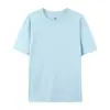 Camiseta de Algodão Puro com Gola Redonda e Manga Curta Verão Algodão Respirável Solta Cor Lisa Base Casual Unissex Versátil