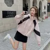 Outono de 2026 Nova Moda Casual Simples Versátil Cor Blocada Com Capuz Curta Jaqueta Casaco Trench Coat Tendência