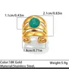 Anillo Transfronterizo Europeo y Americano de Acero de Titanio Piedra Natural Estilo Nicho de Alta Gama Acero Inoxidable Abierto Ajustable Anillo de Dedo Resistente al Desgaste Joyería de Mano al por Mayor