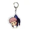 Atacado de Anime Jujutsu Kaisen Mercadoria de Anime Feito por Fãs Versão Q Chaveiro Acrílico Transparente Pingente para Mochila de Estudante