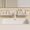 Estante de Almacenamiento para Baño, Lavabo, Grifo Delante del Espejo, Estante de Almacenamiento para Cosméticos Montado en la Pared del Baño sin Taladro