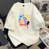 Camiseta Informal de Verano Fresca Estilo Ins Suelta de Manga Corta Pesada Top de Dibujos Animados Estilo Americano para Hombres Jóvenes