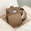 Gao Ding H Familia Bolso de Pecho Unisex Cuero Genuino Togo Capa Superior Piel de Vaca Bolso Cruzado al Hombro Herrajes de Acero dos