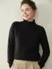 2025 Nuevo Suéter de Cachemir Grueso de Doble Hilo de Cuello Alto para Mujer con Manga Raglán de Color Sólido Camisa Base Venta al por Mayor
