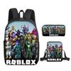 Mochila Escolar Roblox para Estudiante Transfronterizo Mochila para Estudiante de Primaria Mochila de Moda Juego de Tres Piezas Venta al por Mayor