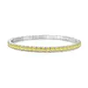 Pulsera de Plata 925 Europea y Americana Transfronteriza Moda Femenina Color Todas las Combinaciones Cadena de Tenis para Niñas Zirconia Incrustada Plata Joyería de Mano 3MM