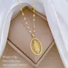 [Acero de Titanio] Más Vendido Transfronterizo Retrato Cobre Microincrustado Virgen María Literario Retro Moda Versátil Exquisito Collar